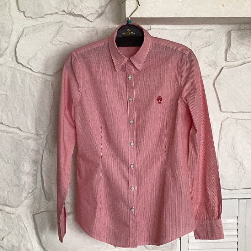 Brooks Brothers Red And White Striped Shirt Size 4 Long Sleeve With Collar